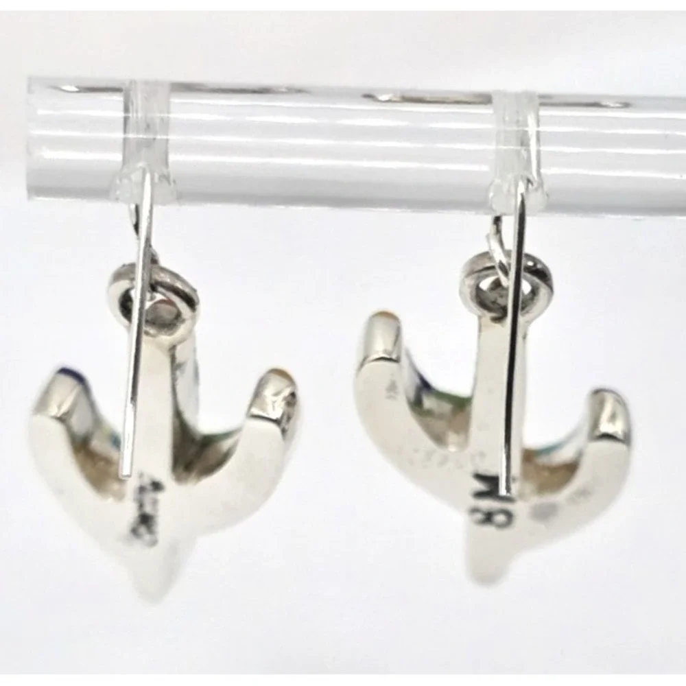 Multi-Gemstone Cacti Earrings Sterling Silver Inlays 0.94" Handmade Signed NEW - Picture 12 of 13